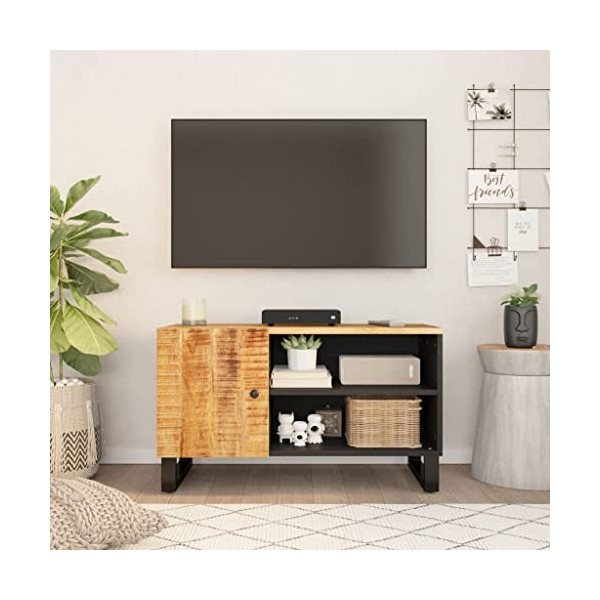 Keyur Meuble TV, Banc TV Buffet Bas Support de Télévision Meuble Télé Meuble TV 80x33x46 cm Bois de manguier et dingénierie