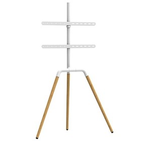 Ergosolid Tritonix - Trépied chevalet Support TV Sol, TV Pied pour 32’’-65’’ réglable, Adaptateur VESA Tritonix,White 