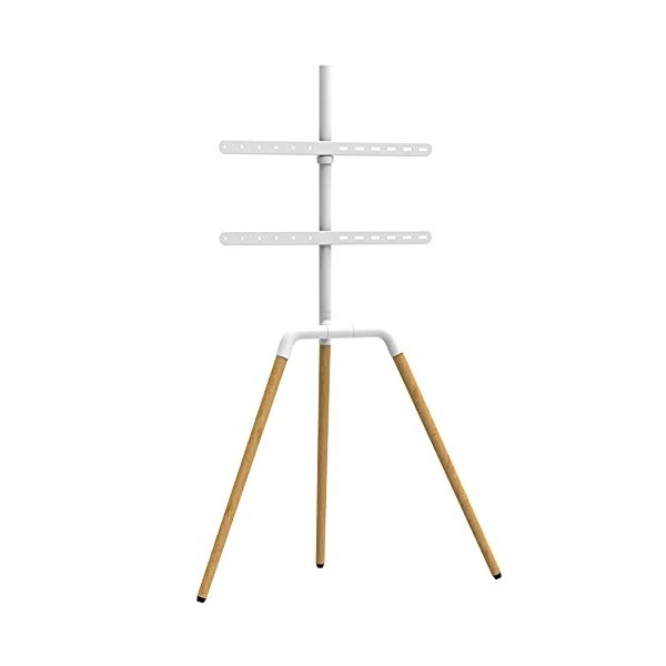 Ergosolid Tritonix - Trépied chevalet Support TV Sol, TV Pied pour 32’’-65’’ réglable, Adaptateur VESA Tritonix,White 