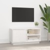 Keyur Meuble TV, Banc TV Buffet Bas Support de Télévision Meuble Télé Meuble TV Blanc 80x35x40,5 cm Bois de pin Massif