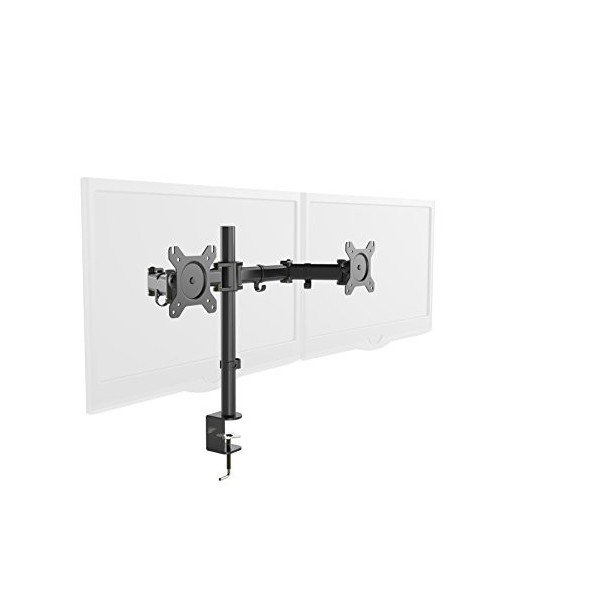 Haeger DB-T27.001A Support TV Dual Tilt & Swivel 13" – 27" pour écrans ou TV de 13" à 27", Design Facile à Monter, Pince pour