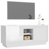 Hovothy Meuble TV Blanc Brillant 102x35x45 cm Bois dingénierie Design Tendance Décoration Armoire Multimédia Meuble de DVD G