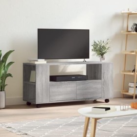 ARKEM Meuble TV Sonoma Gris 102x34,5x43 cm Bois dingénierie,Table Television Salon,Meuble Télé Haut,Meuble TV Haut