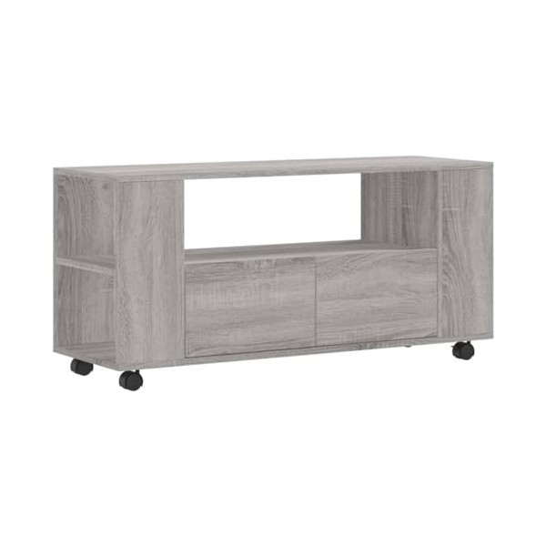 ARKEM Meuble TV Sonoma Gris 102x34,5x43 cm Bois dingénierie,Table Television Salon,Meuble Télé Haut,Meuble TV Haut