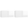FAMIROSA Meubles TV Suspendus 2 pcs Blanc Brillant 60x30x30 cm-20.4KG