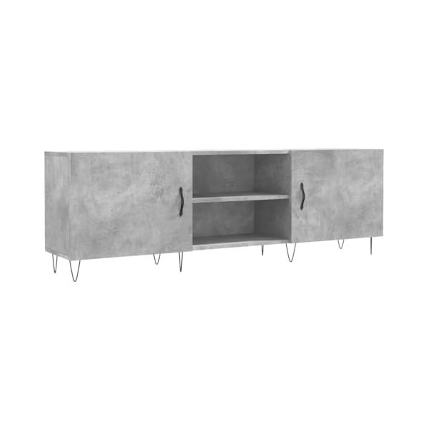 FAMIROSA Meuble TV Gris béton 150x30x50 cm Bois dingénierie 25KG -9096