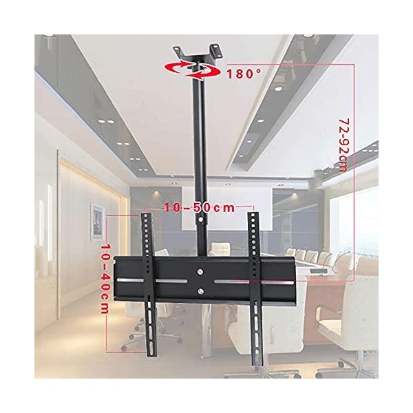 Pied TV Support Universel Support Mural pour téléviseur Support de Plafond pour téléviseur à Rotation complète à 180 °, Convi