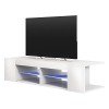 Selsey Mitchell - Meuble TV/Meuble de Salon Blanc Mat/Blanc Brillant, 137 cm, avec LED 