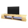 Selsey Mitchell - Meuble TV/Meuble de Salon Blanc Mat/Blanc Brillant, 137 cm, avec LED 