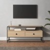 Higsose Meuble TV Design Élégant Chêne Sonoma 100x35x45 cm Bois dingénierie Meuble de Multimédia avec Pieds en Métal Meuble 