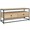 Higsose Meuble TV Design Élégant Chêne Sonoma 100x35x45 cm Bois dingénierie Meuble de Multimédia avec Pieds en Métal Meuble 