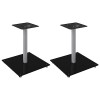 vidaXL Supports de Haut-parleurs 2 pcs Noir Verre trempé 1 Pilier