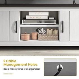 GIANTEX Meuble TV - Meuble TV - Meuble TV - Support pour TV jusquà 65" - Commode basse en bois avec compartiments ouverts et