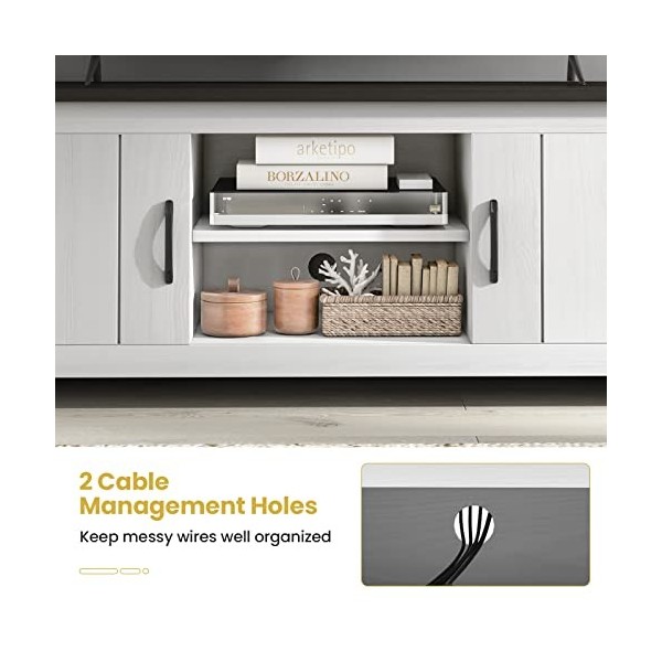 GIANTEX Meuble TV - Meuble TV - Meuble TV - Support pour TV jusquà 65" - Commode basse en bois avec compartiments ouverts et