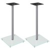 vidaXL Supports de Haut-parleurs 2 pcs Noir Verre trempé 1 Pilier
