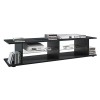 Vladon Meuble TV Movie V3 Lowboard 134 x 29 x 37,5 cm avec 6 Compartiments Ouverts, Caisson en Noir Mat