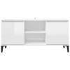 Meuble TV Buffet TV Blanc brillant pour bureau