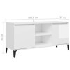 Meuble TV Buffet TV Blanc brillant pour bureau