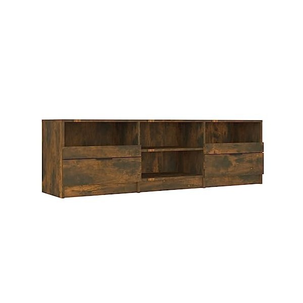 Meuble TV Chêne fumé 150x33,5x45 cm Bois dingénierie - Banc TV, Meuble TV Suspendu, Convient pour Salon ou Chambre