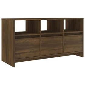 WIFESE Meuble TV 3 Tiroirs Chêne Marron 102x37,5x52,5 cm Aggloméré Buffet Durable Meuble Stéréo Armoire TV Salon Table de Tél