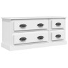 Meuble TV Blanc 100x35,5x45 cm Bois dingénierie - Meuble télé, Meuble TV Industriel, Meuble Chambre, Convient pour Salon ou 