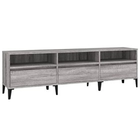 Meuble TV Sonoma Gris 150x30x44,5 cm Bois dingénierie - Meuble télé, Meuble TV Industriel, Meuble Chambre, Convient pour Sal