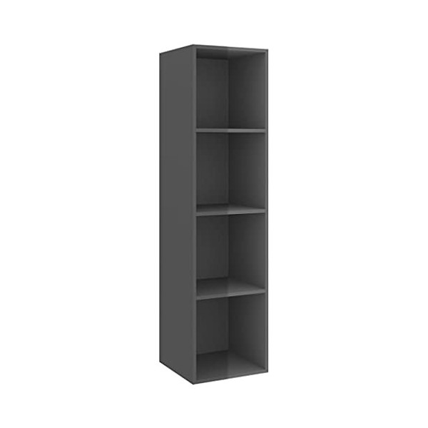 vidaXL Meuble TV Mural Centre de Divertissement Armoire Suspendue Meuble Stéréo Salon Salle de Séjour Maison Noir Brillant 37