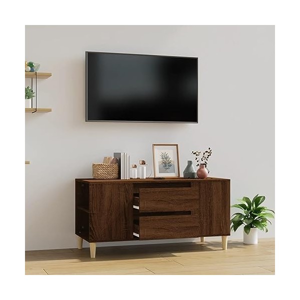 WREWING Meuble TV,Support pour Téléviseur Jusqu’à 50-80 Pouces,Table Télé avec Étagères Réglables,Bas Table TV Support de Tél