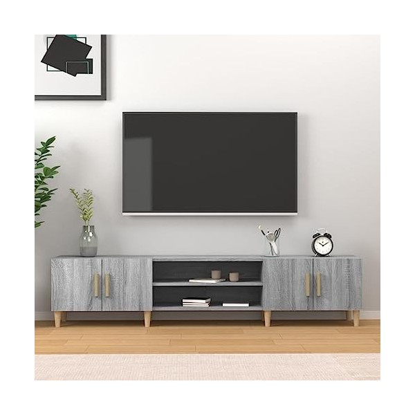 Meuble TV,Étagère TV Flottante, Support de Télévision Flottant Fixé au Mur Centre de Console Multimédia de Divertissement Gra