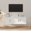 VEEKI Meuble TV, Meuble TV Suspendu, Meuble TV Industriel, Meuble TV Bois, Meuble Chambre, Convient pour Salon ou Chambre, En