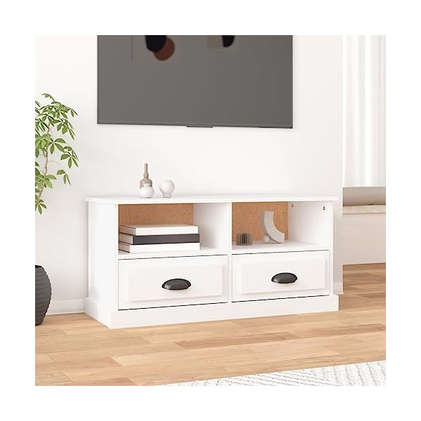 VEEKI Meuble TV, Meuble TV Suspendu, Meuble TV Industriel, Meuble TV Bois, Meuble Chambre, Convient pour Salon ou Chambre, Bl