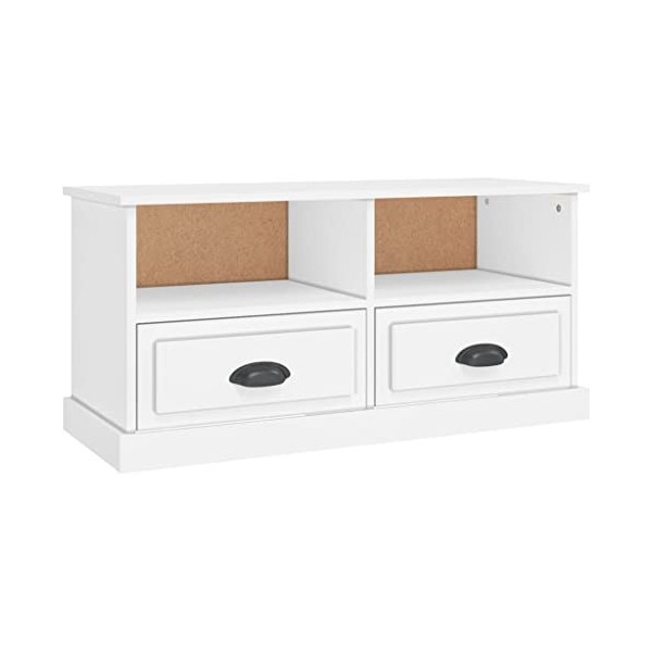 VEEKI Meuble TV, Meuble TV Suspendu, Meuble TV Industriel, Meuble TV Bois, Meuble Chambre, Convient pour Salon ou Chambre, Bl