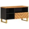 Générique Meuble TV Marron et Noir 80x33,5x46 cm Bois Massif de manguier,17.85 KG,356800, Meubles, Meubles TV