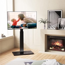 FITUEYES Meuble TV avec Support Pied Télé Pivotant Cantilever pour Ecran de 32 à 65 Pouce LED LCD Plasma TT107501MB