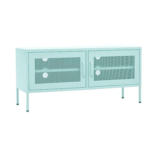 vidaXL Meuble TV Armoire Basse Centre de Divertissement Meuble Stéréo Salon Salle de Séjour Maison Intérieur Blanc 105x35x50 