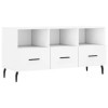 Annlera Meuble TV Blanc 102x36x50 cm Bois dingénierie Style Calme Banc TV Maison Chambre à Coucher Rangement Spacieux Ranger