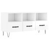 Annlera Meuble TV Blanc Brillant 102x36x50 cm Bois dingénierie Classique Banc TV Décorer Pièce Minimaliste Armoire TV Foncti