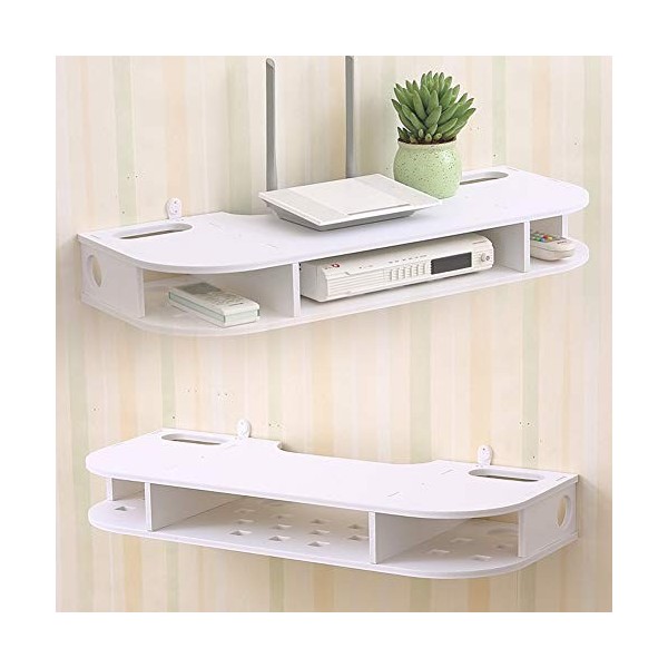 YXZN Console Multimédia Flottante, Console De Télévision Murale À 2 Niveaux Étagère De Télévision Flottante pour Boîtiers De 