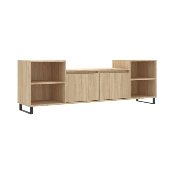 vidaXL Meuble TV, Armoire de Télévision avec 6 Compartiments, Meuble Télé avec Portes Salon Salle de Séjour, Moderne, Chêne S