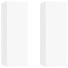Fest-night Meuble TV Moderne Armoire TV Meubles TV 2 pcs Blanc 30,5x30x90 cm Aggloméré