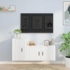 Ensemble de Meubles TV 2 pcs Blanc Bois dingénierie - Meuble télé, Meuble TV Industriel, Meuble Chambre, Convient pour Salon