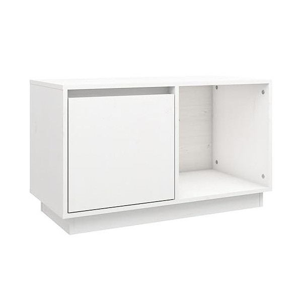 vidaXL Meuble TV Armoire Basse Centre de Divertissement Meuble Multimédia Salon Salle de Séjour Intérieur Blanc 74x35x44 cm B