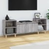 Meuble TV Sonoma Gris 160x35x55 cm Bois dingénierie - Meuble Chambre, Support Télé pour Salon Salle à Manger Chambre, Style 
