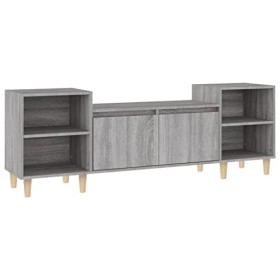 Meuble TV Sonoma Gris 160x35x55 cm Bois dingénierie - Meuble Chambre, Support Télé pour Salon Salle à Manger Chambre, Style 