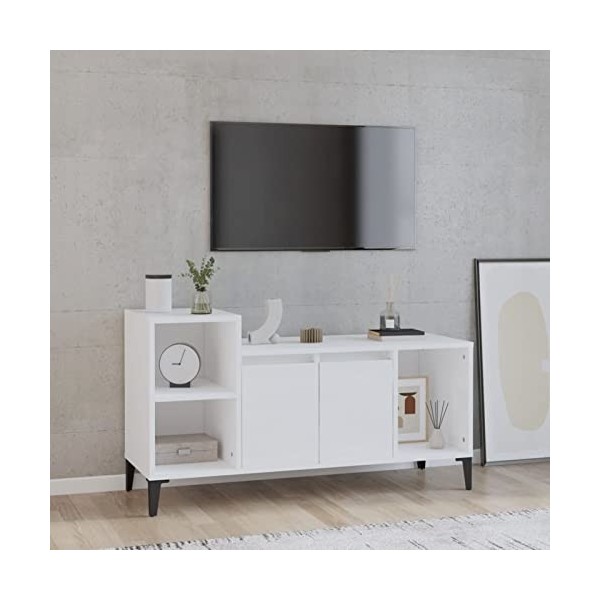 Tidyard Meuble TV de Salon Bois Support pour Meuble TV Armoire Stéréo Meuble Multimédia Sonoma Gris 100x35x55 cm Bois dingén