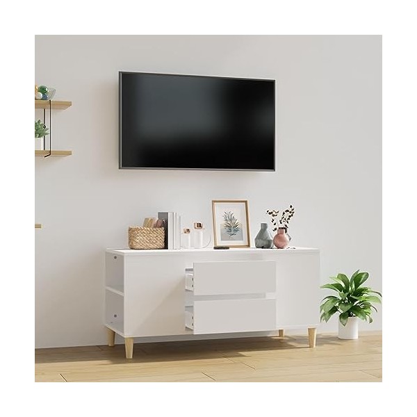 VEEKI Meuble TV, Meuble TV Suspendu, Meuble TV Industriel, Meuble TV Bois, Meuble Chambre, Convient pour Salon ou Chambre, Bl