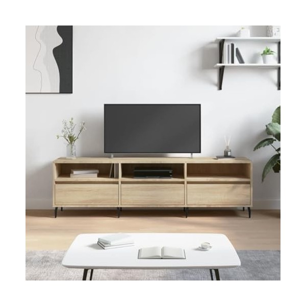 VEEKI Meuble TV, Meuble TV Suspendu, Meuble TV Industriel, Meuble TV Bois, Meuble Chambre, Convient pour Salon ou Chambre, ch