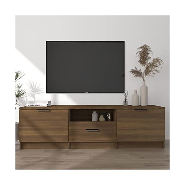 VEEKI Meuble TV, Meuble TV Suspendu, Meuble TV Industriel, Meuble TV Bois, Meuble Chambre, Convient pour Salon ou Chambre, Ch