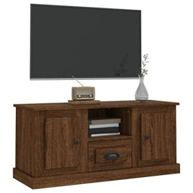 Hovothy Meuble TV Chêne Marron 100x35,5x45 cm Bois dingénierie Armoire Télévision Décoration Salon Intérieure Dessus Robuste
