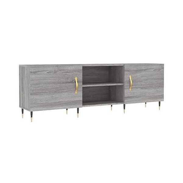 Hovothy Meuble TV Sonoma Gris 150x30x50 cm Bois dingénierie Buffet TV Espace de Vie Intérieur Style Calme Meuble de Salon Sa